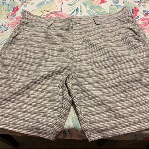 Grand Slam Heather Gray Striped Athletic Shorts